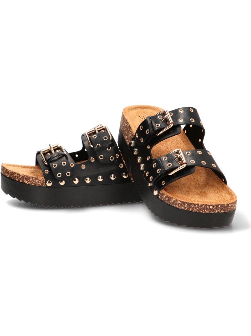 Sandalia Diario Mujer Suela Doble - Stay Negro - Kiabi