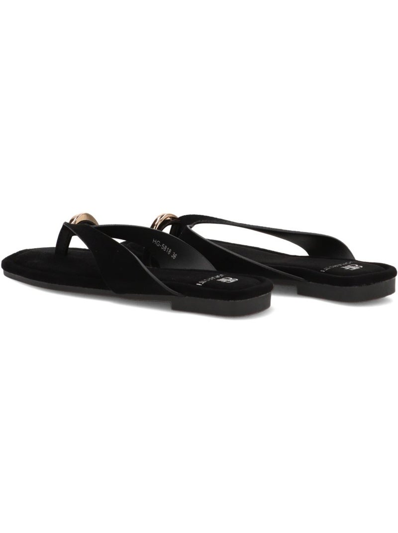 Sandalia diario mujer suela plana - buonarotti Negro - Kiabi