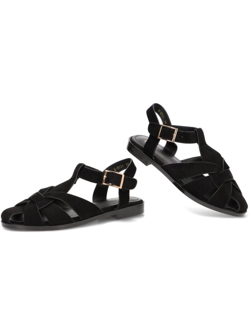 Sandalia Diario Mujer Suela Plana - Buonarotti Negro - Kiabi
