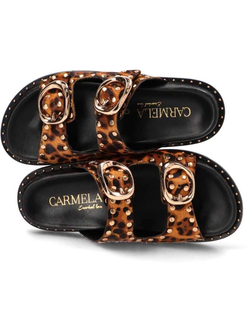 Sandalia Diario Mujer Suela Plana - Carmela Negro Dorado - Kiabi