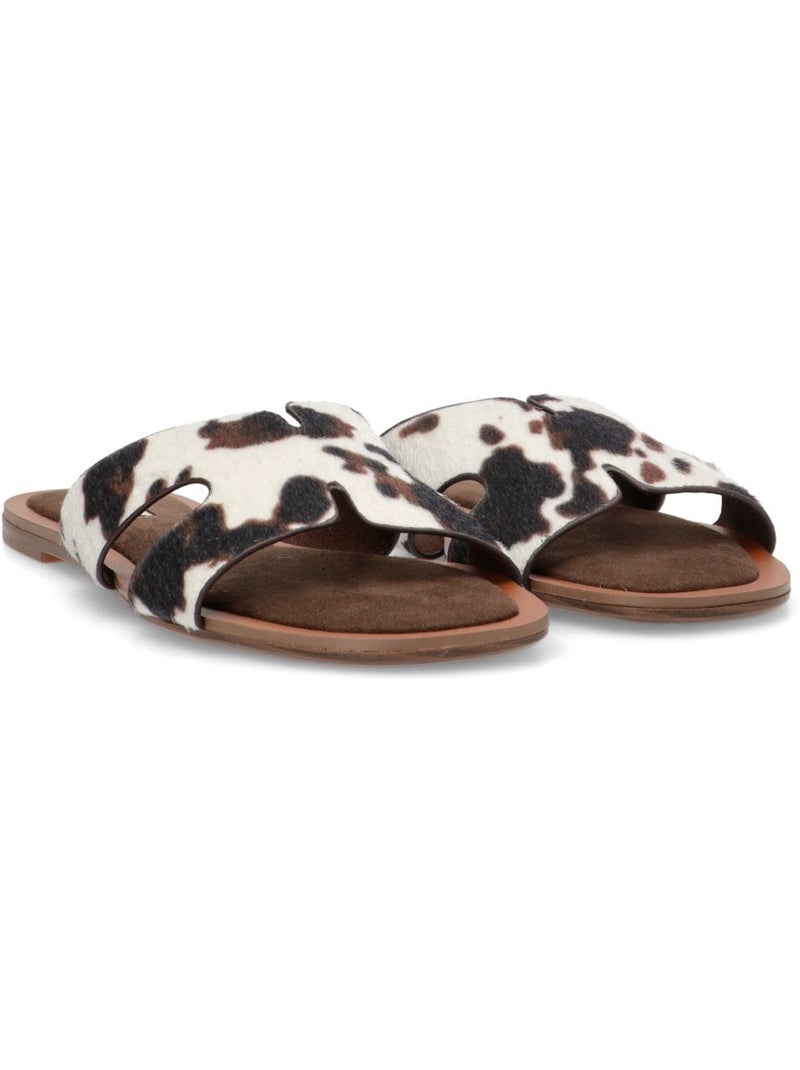 Sandalia Diario Mujer Suela Plana - Corina Negro Blanco - Kiabi