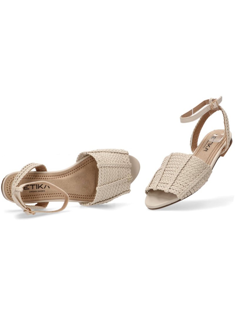 Sandalia Diario Mujer Suela Plana - Etika Beige - Kiabi