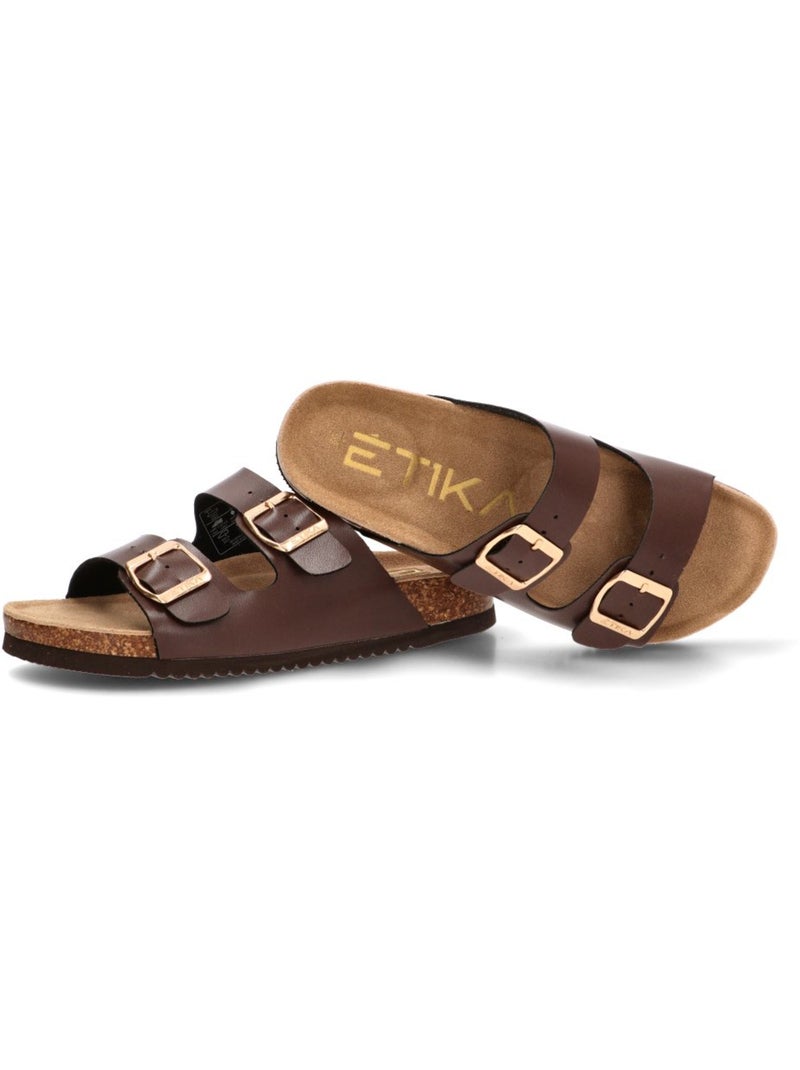 Sandalia Diario Mujer Suela Plana - Etika Marrón chocolate - Kiabi
