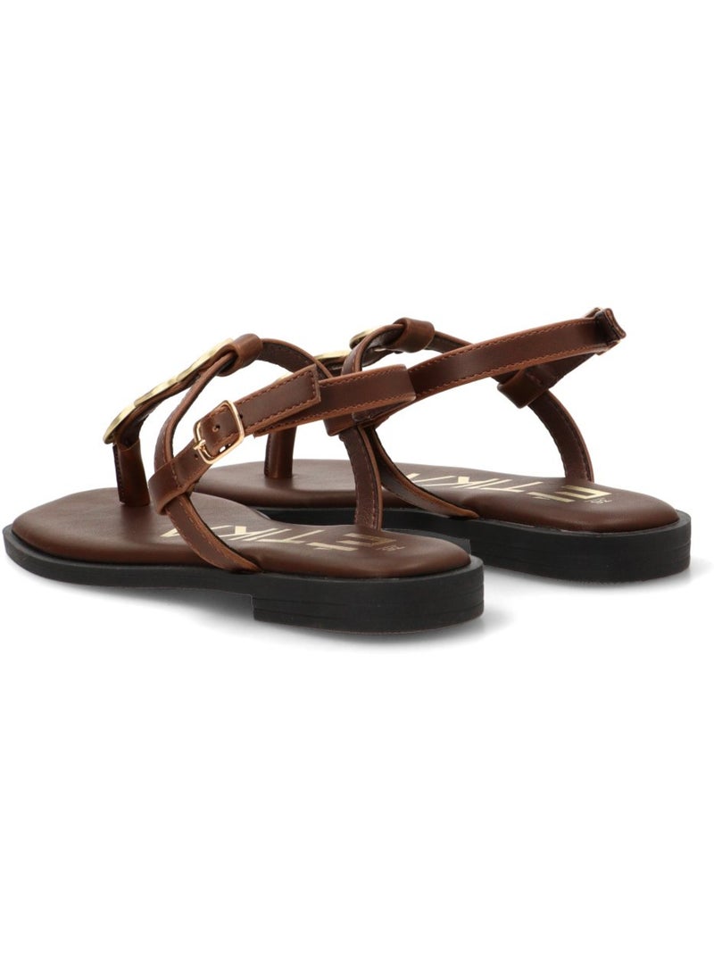 Sandalia Diario Mujer Suela Plana - Etika Marrón chocolate - Kiabi