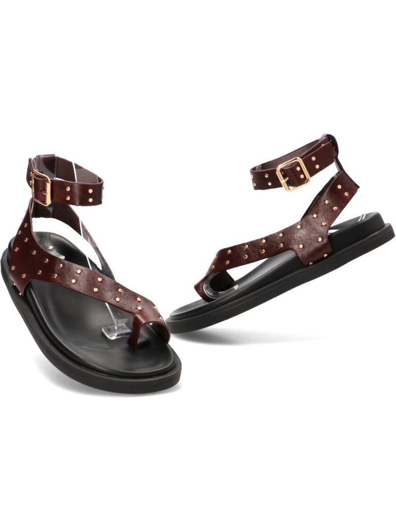 Sandalia Diario Mujer Suela Plana - Etika Marrón chocolate - Kiabi