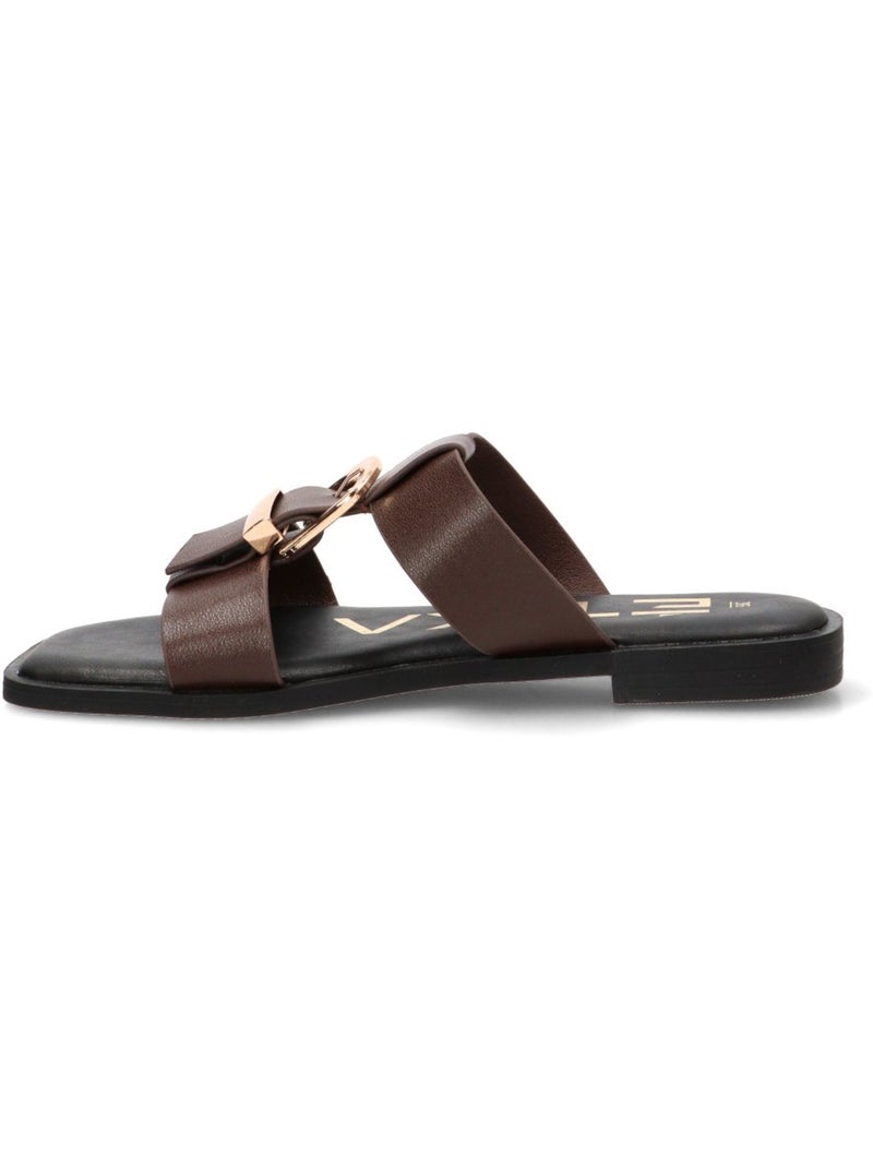 Sandalia Diario Mujer Suela Plana - Etika Marrón chocolate - Kiabi