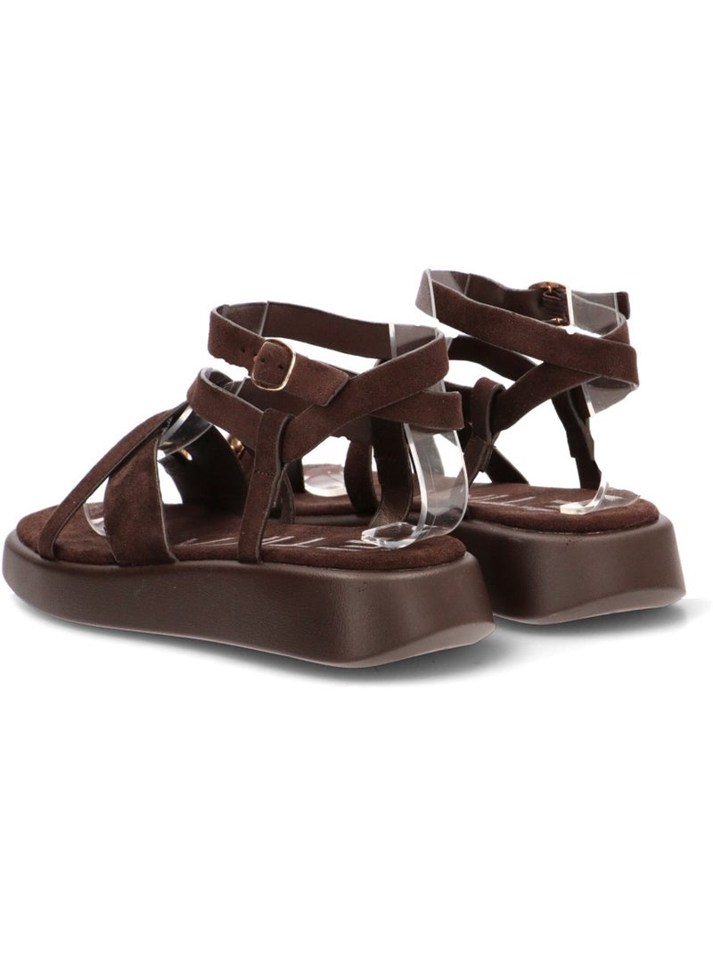 Sandalia Diario Mujer Suela Plana - Etika Marrón chocolate - Kiabi