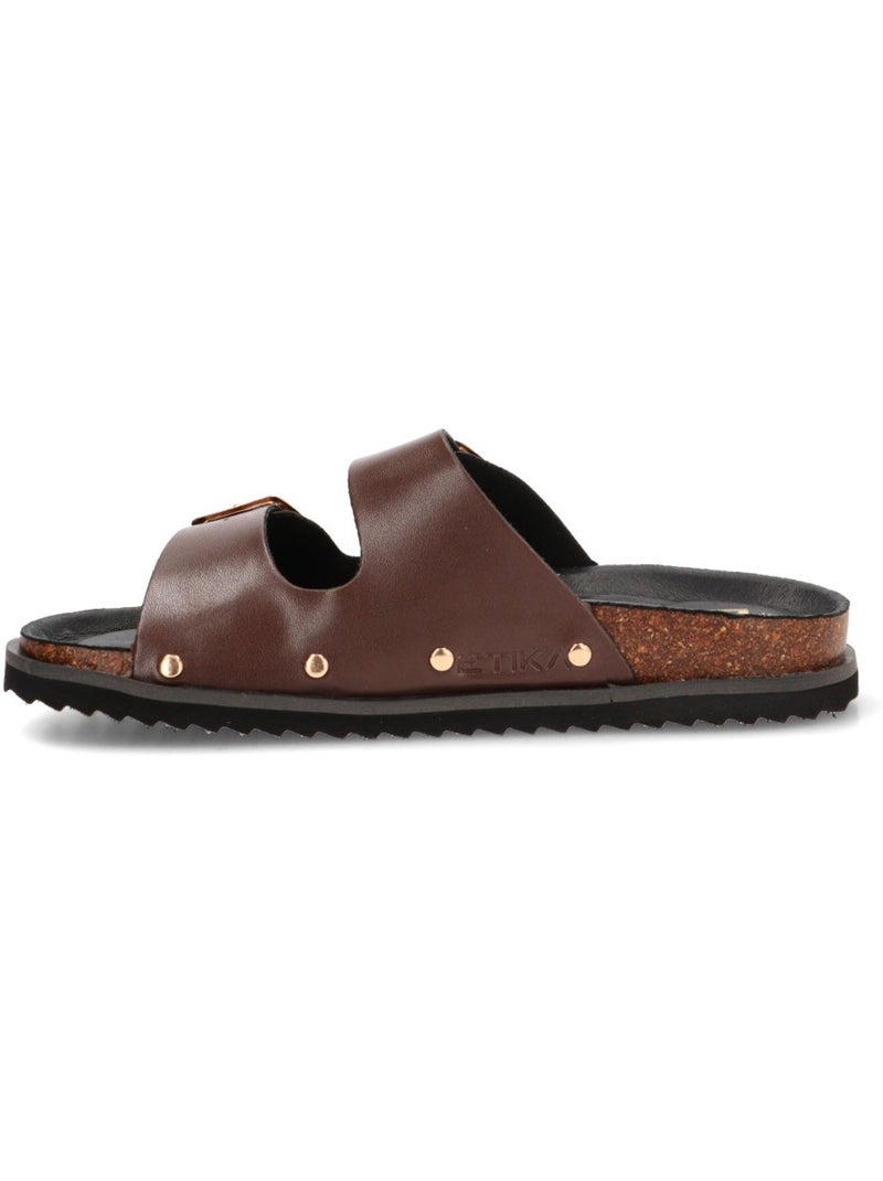 Sandalia Diario Mujer Suela Plana - Etika Marrón chocolate - Kiabi