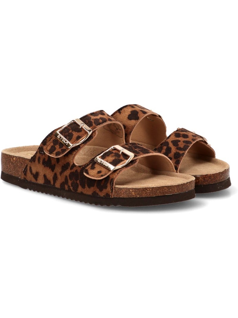 Sandalia Diario Mujer Suela Plana - Etika Negro Dorado - Kiabi