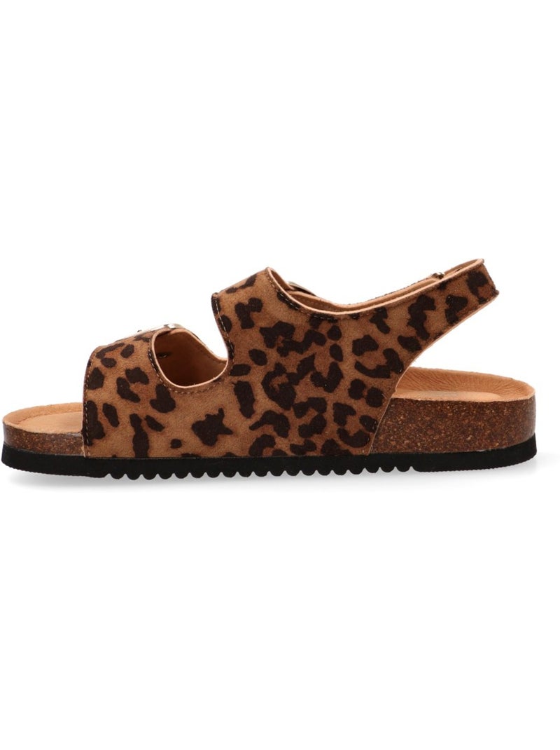 Sandalia Diario Mujer Suela Plana - Etika Negro Dorado - Kiabi