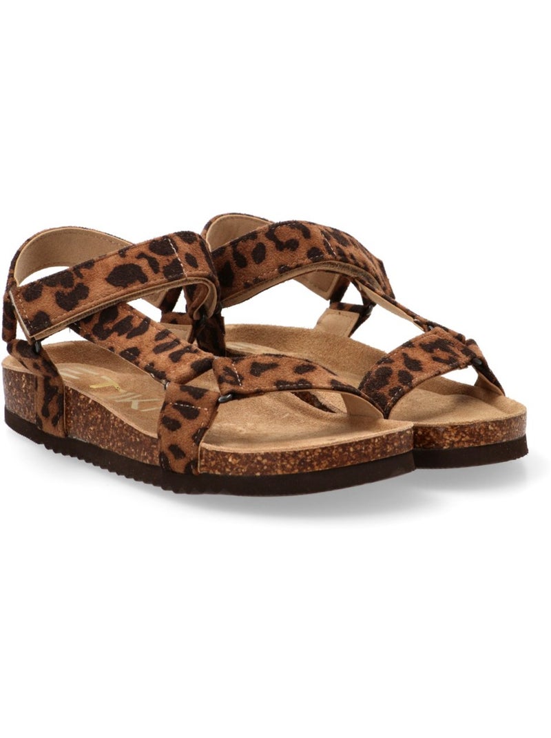 Sandalia Diario Mujer Suela Plana - Etika Negro Dorado - Kiabi