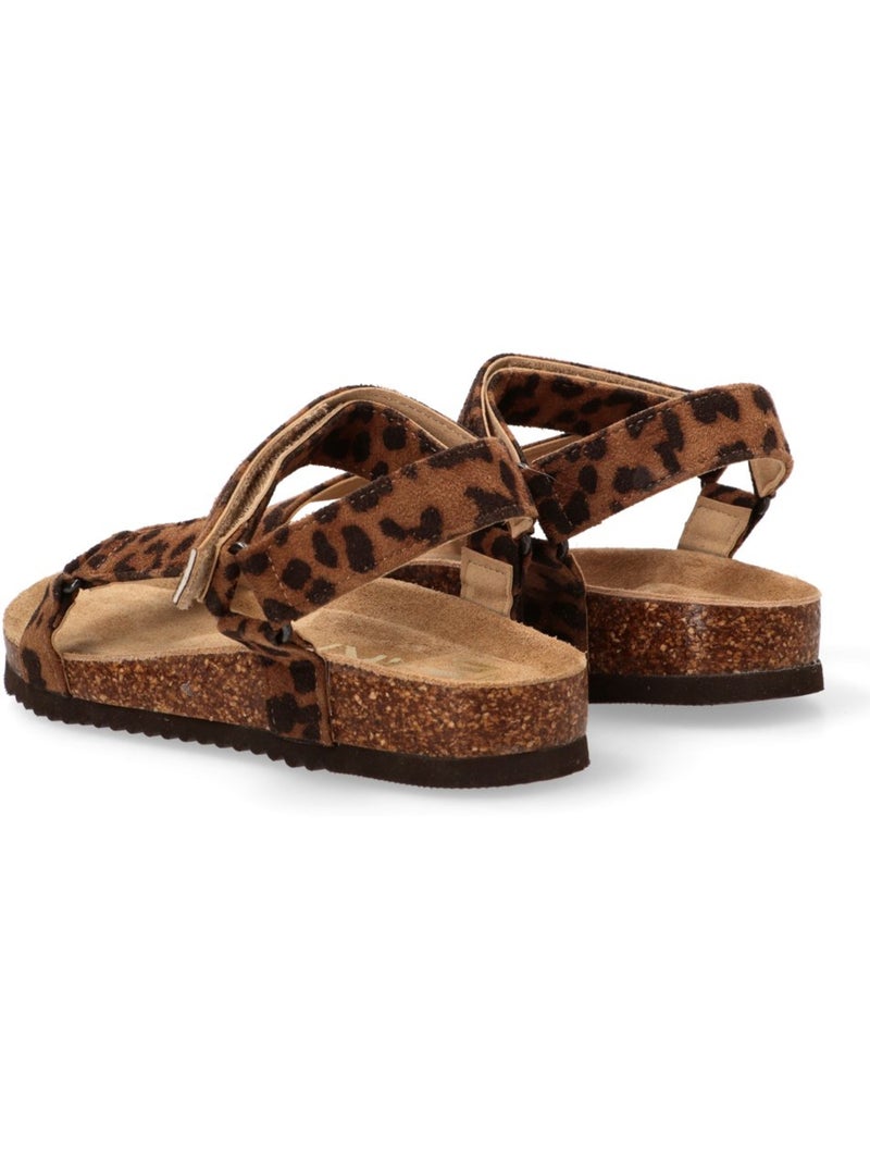 Sandalia Diario Mujer Suela Plana - Etika Negro Dorado - Kiabi