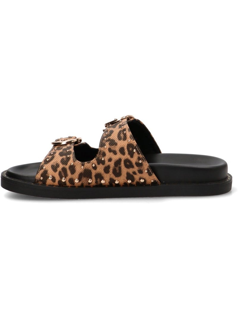Sandalia Diario Mujer Suela Plana - Etika Negro Dorado - Kiabi