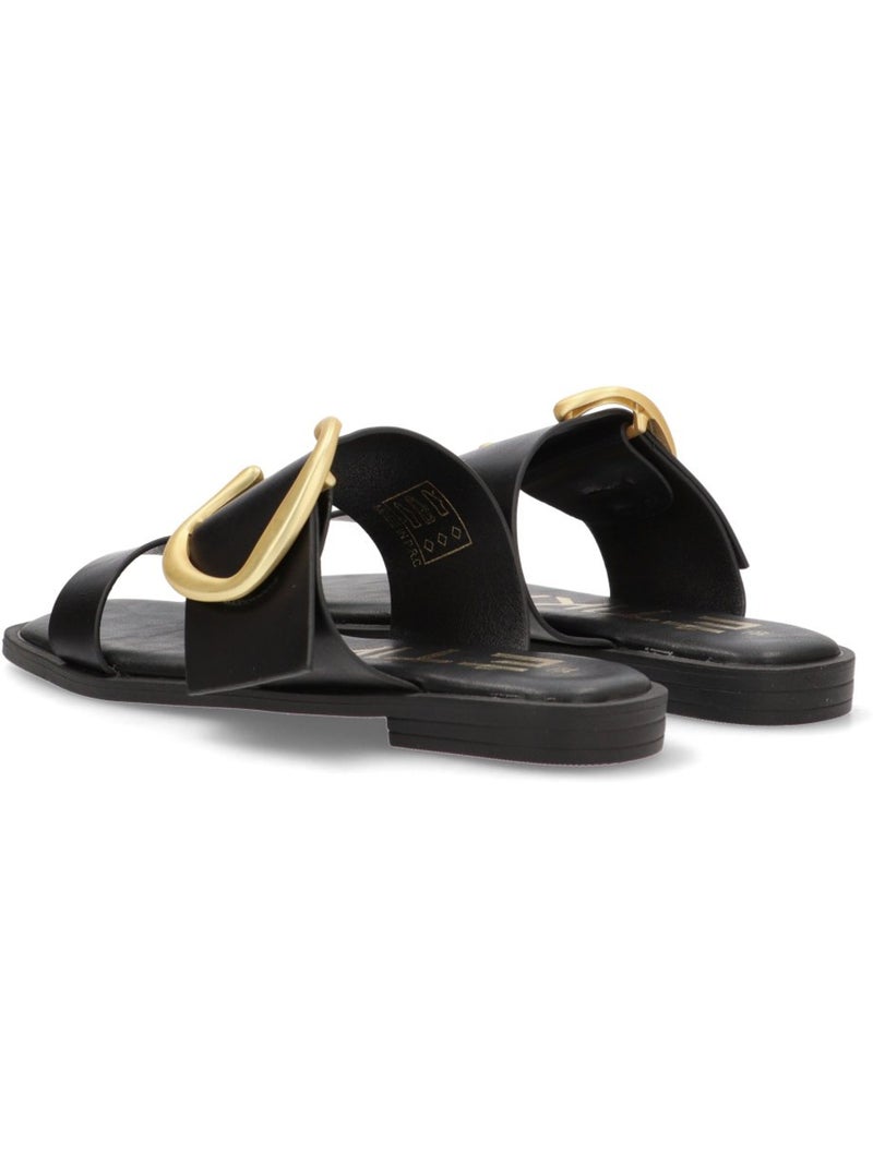 Sandalia Diario Mujer Suela Plana - Etika Negro - Kiabi
