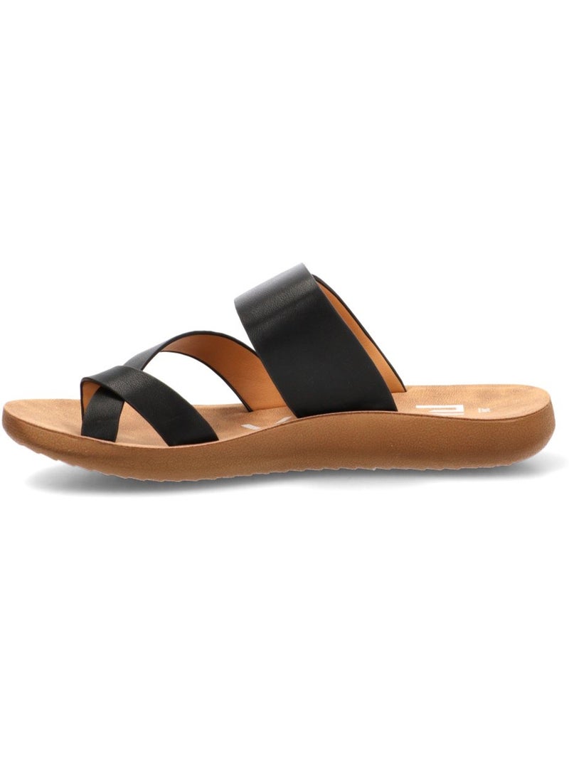 Sandalia Diario Mujer Suela Plana - Etika Negro - Kiabi