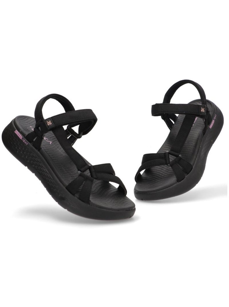 Sandalia Diario Mujer Suela Plana - Etika Negro - Kiabi