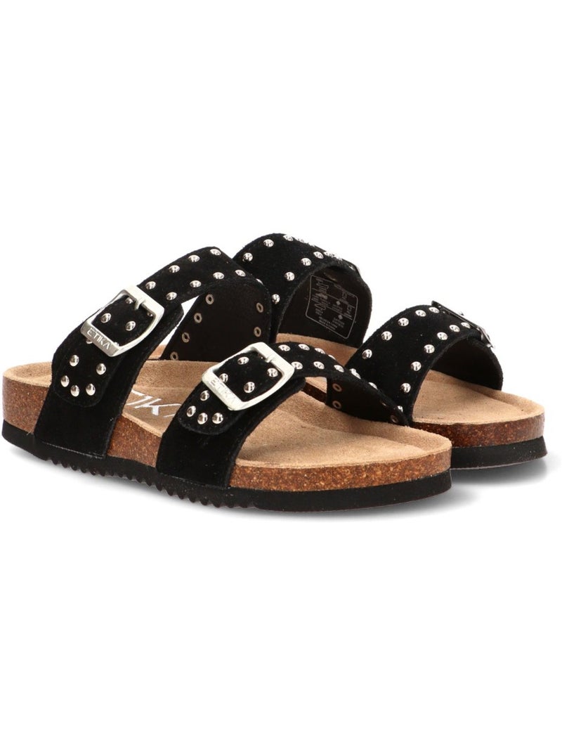 Sandalia Diario Mujer Suela Plana - Etika Negro - Kiabi