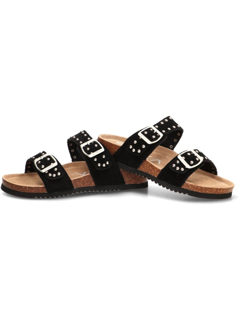 Sandalia Diario Mujer Suela Plana - Etika Negro - Kiabi