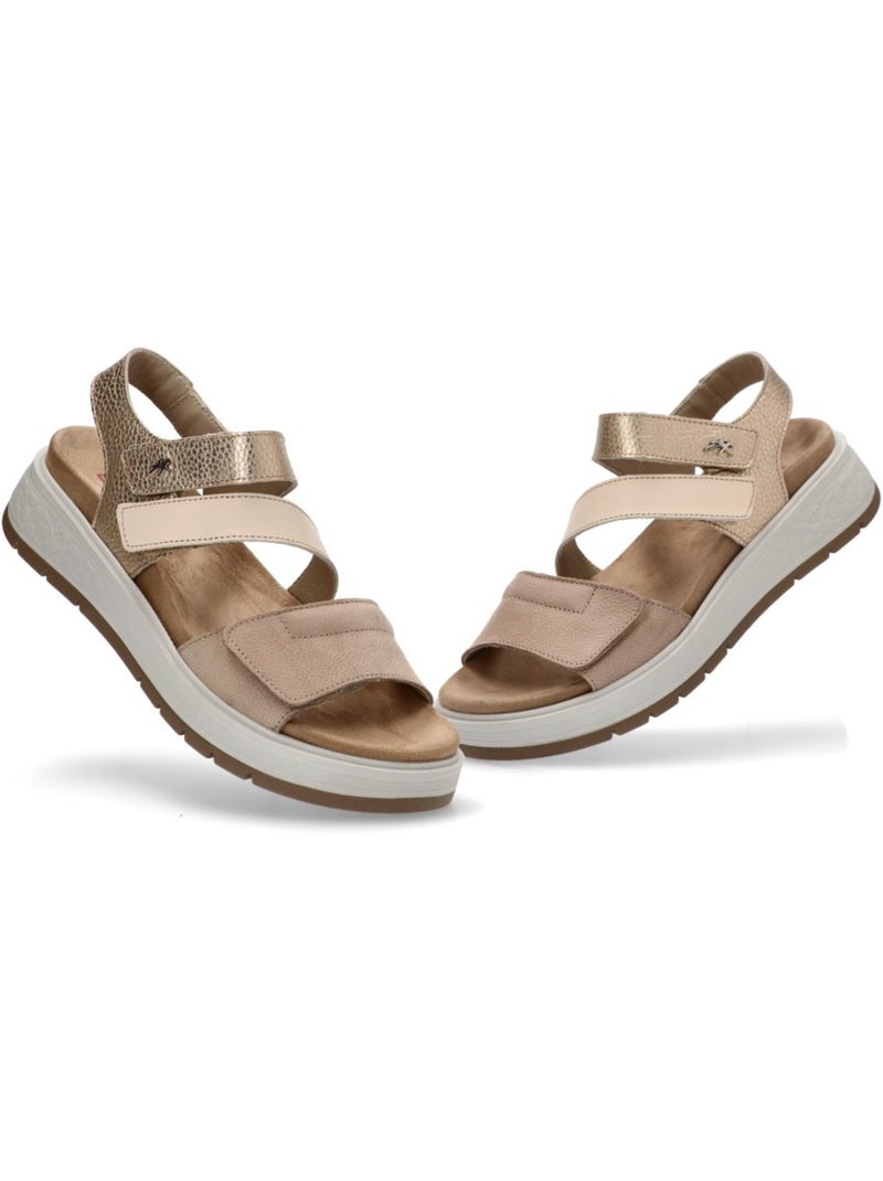 Sandalia Diario Mujer Suela Plana - Fluchos Taupe - Kiabi
