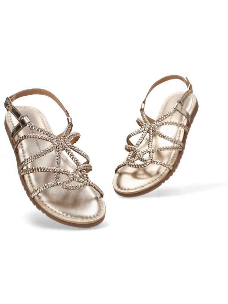 Sandalia Diario Mujer Suela Plana - Gioseppo Beige/Blanco perlado/Platino - Kiabi
