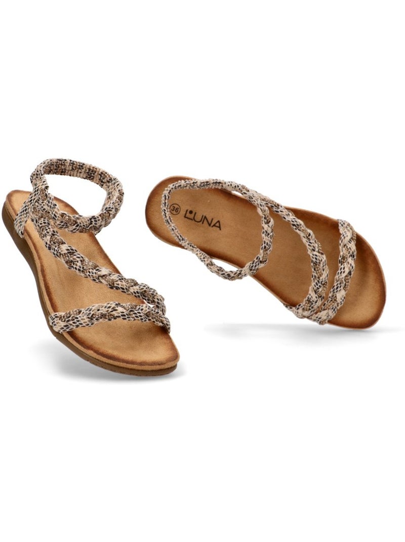 Sandalia Diario Mujer Suela Plana - Luna Collection Beige - Kiabi