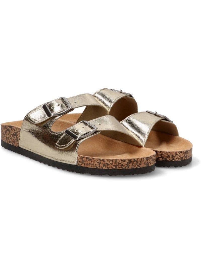 Sandalia Diario Mujer Suela Plana - Luna Collection Beige/Blanco perlado/Platino - Kiabi