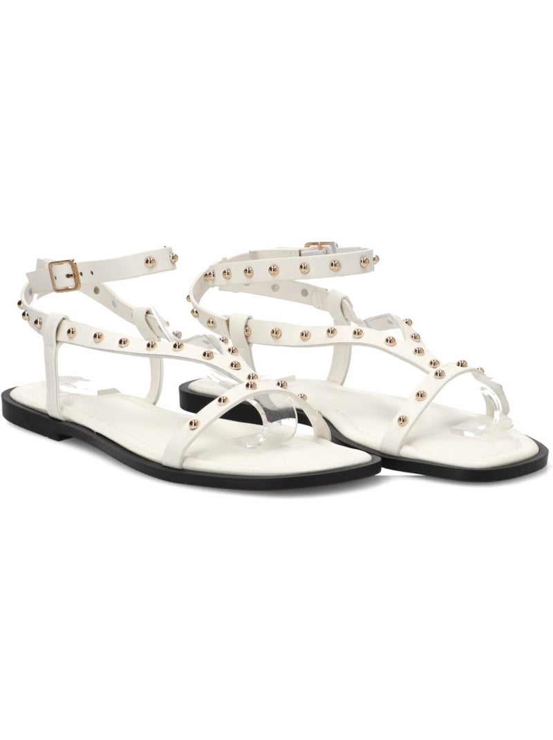 Sandalia diario mujer suela plana - luna collection Blanco - Kiabi