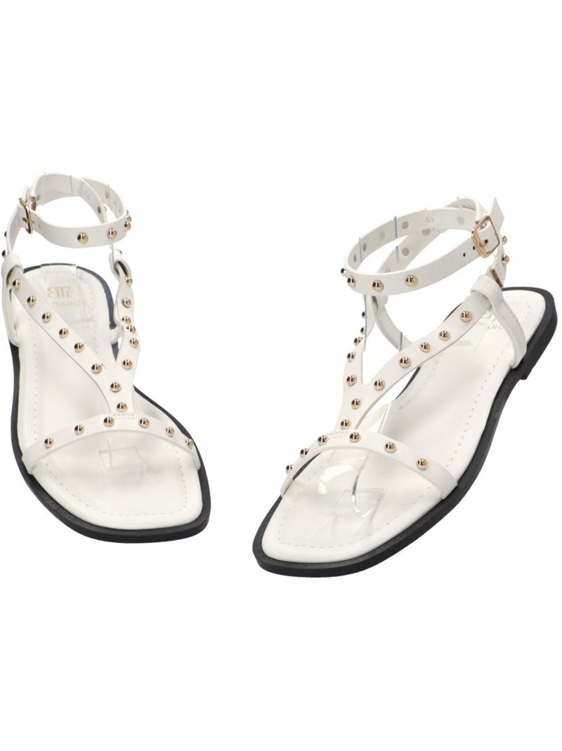 Sandalia diario mujer suela plana - luna collection Blanco - Kiabi