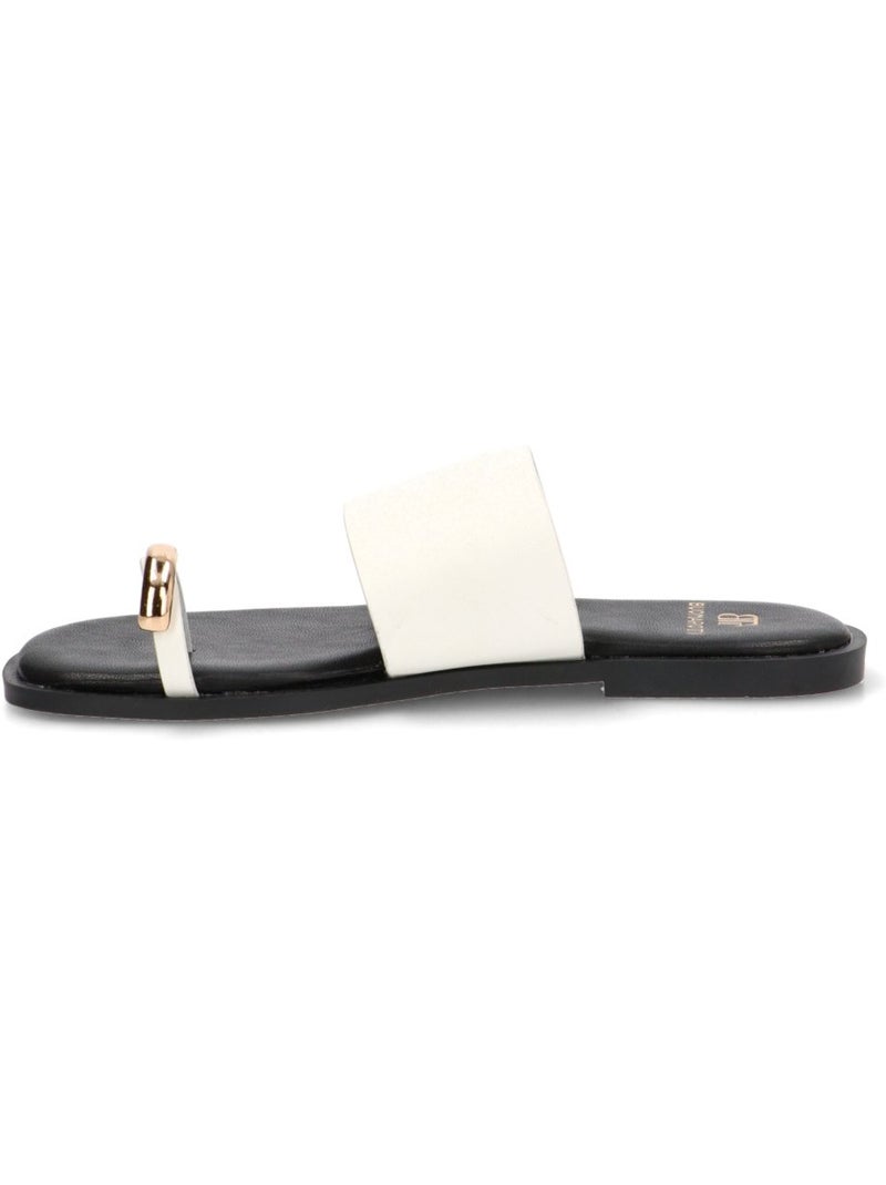 Sandalia Diario Mujer Suela Plana - Luna Collection Blanco - Kiabi