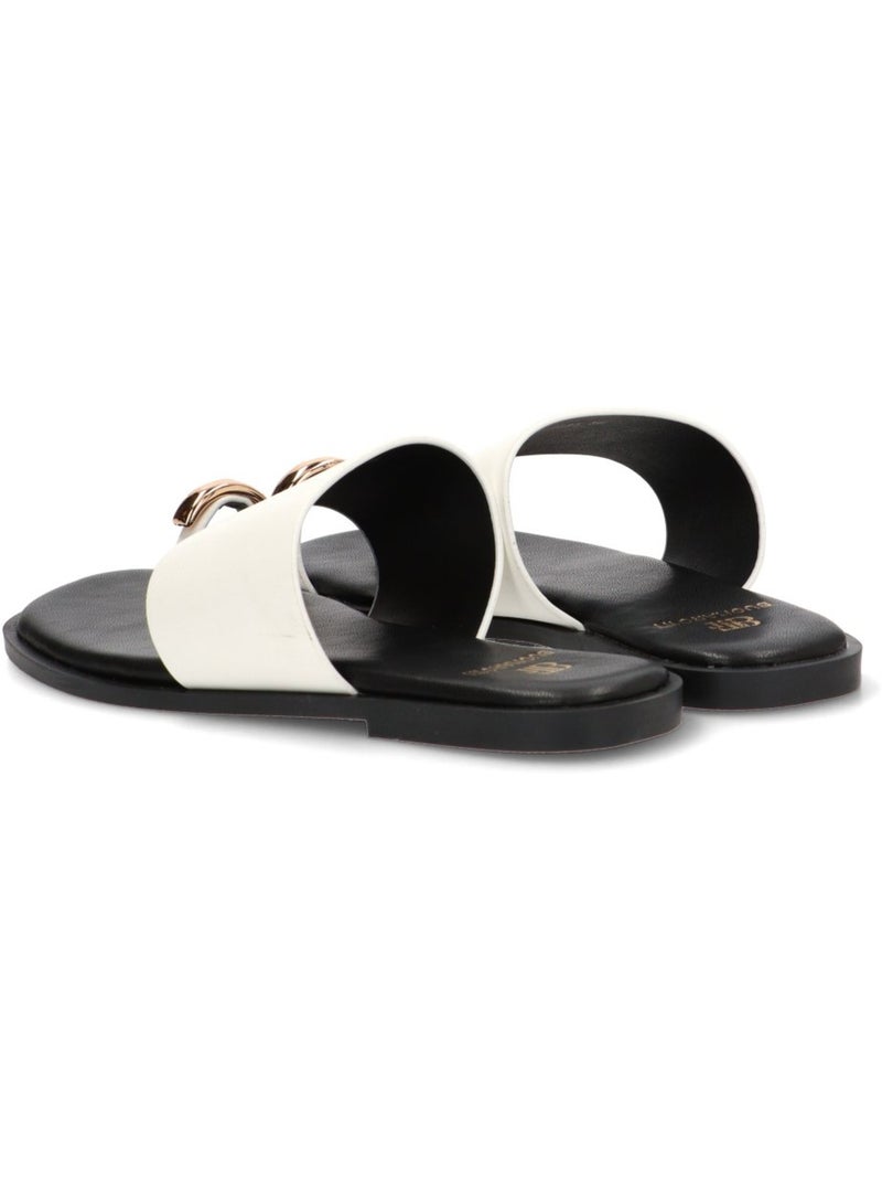 Sandalia Diario Mujer Suela Plana - Luna Collection Blanco - Kiabi
