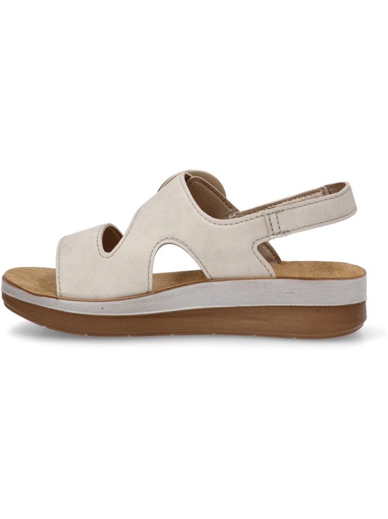 Sandalia Diario Mujer Suela Plana - Luna Collection Blanco - Kiabi