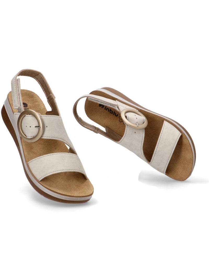 Sandalia Diario Mujer Suela Plana - Luna Collection Blanco - Kiabi