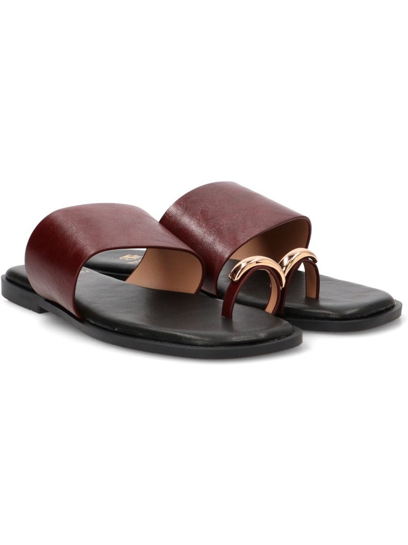 Sandalia Diario Mujer Suela Plana - Luna Collection Burdeos - Kiabi