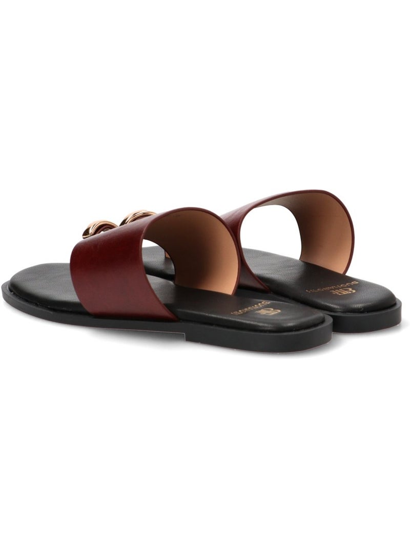 Sandalia Diario Mujer Suela Plana - Luna Collection Burdeos - Kiabi