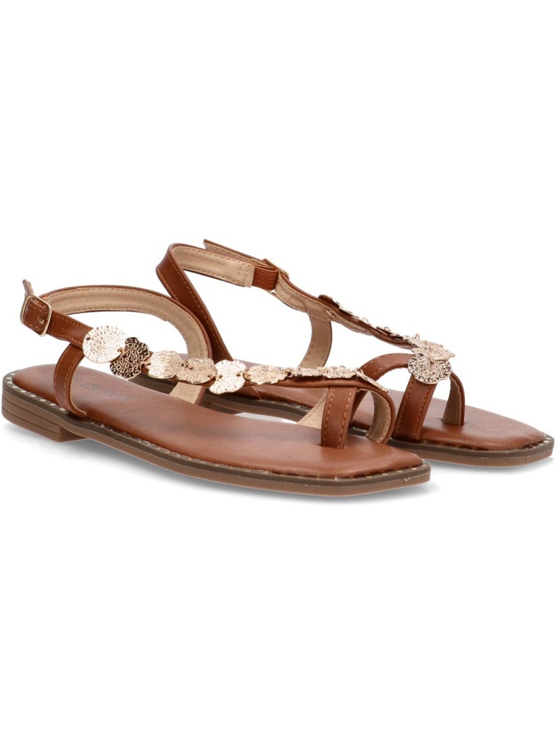 Sandalia Diario Mujer Suela Plana - Luna Collection Camel - Kiabi