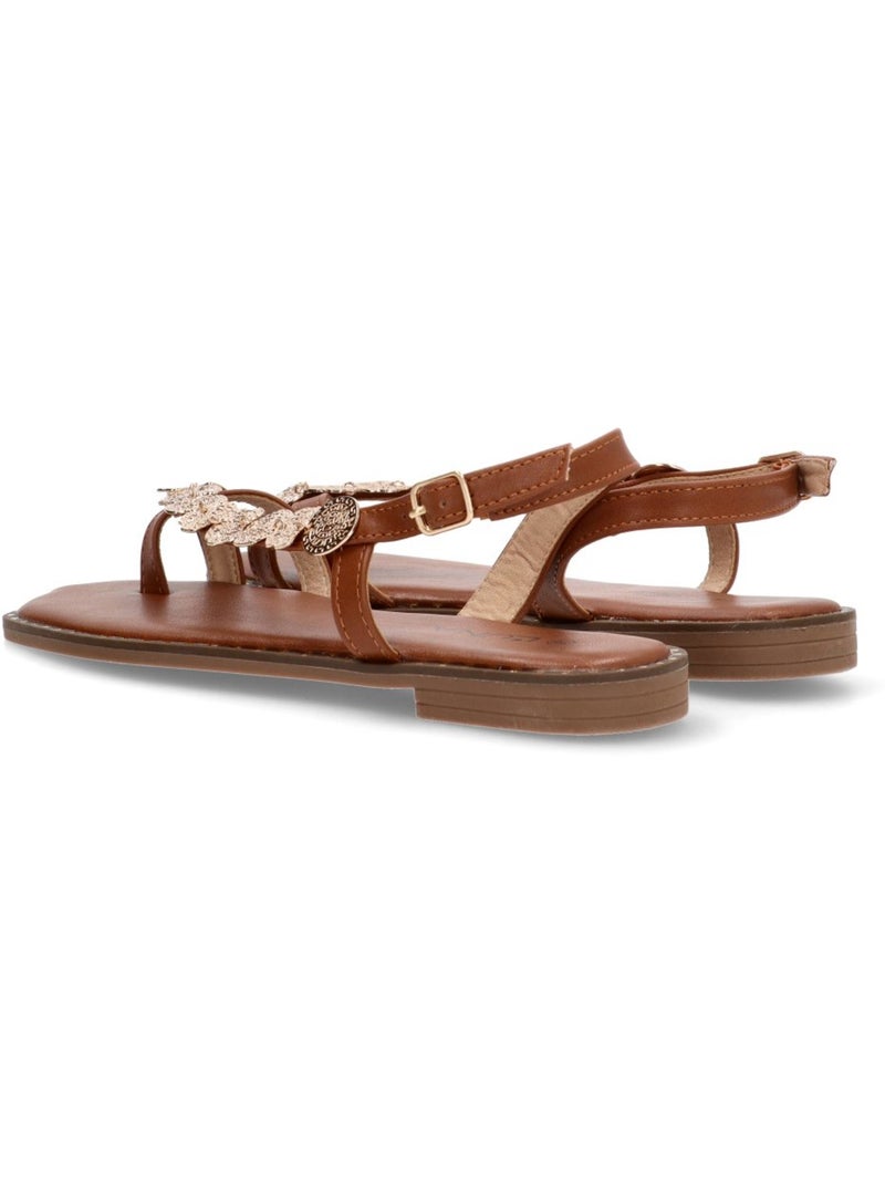 Sandalia Diario Mujer Suela Plana - Luna Collection Camel - Kiabi