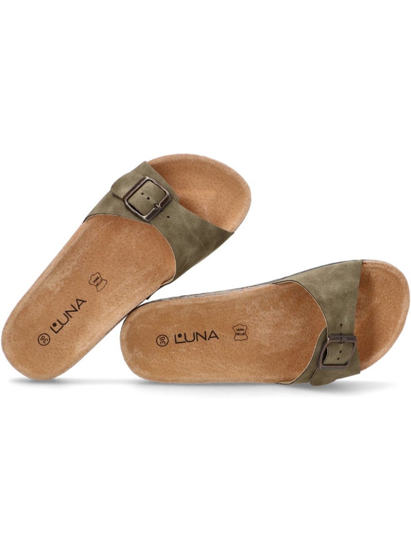 Sandalia Diario Mujer Suela Plana - Luna Collection Caqui - Kiabi