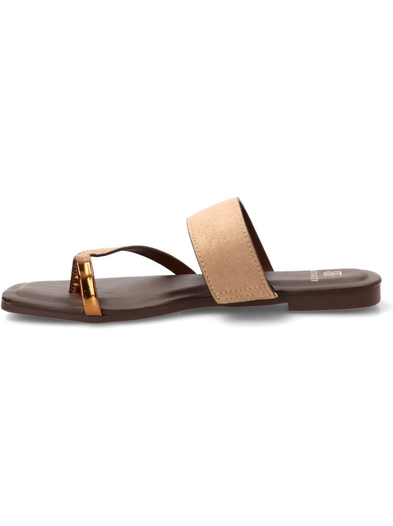 Sandalia Diario Mujer Suela Plana - Luna Collection Caqui - Kiabi