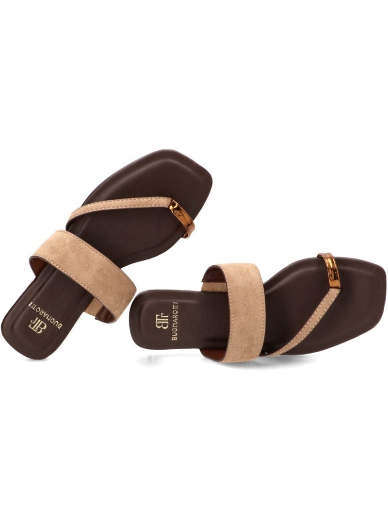 Sandalia Diario Mujer Suela Plana - Luna Collection Caqui - Kiabi