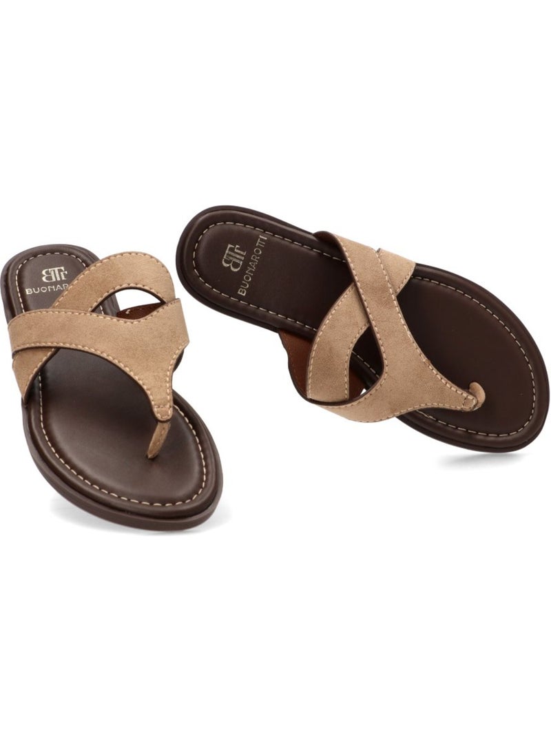 Sandalia Diario Mujer Suela Plana - Luna Collection Caqui - Kiabi