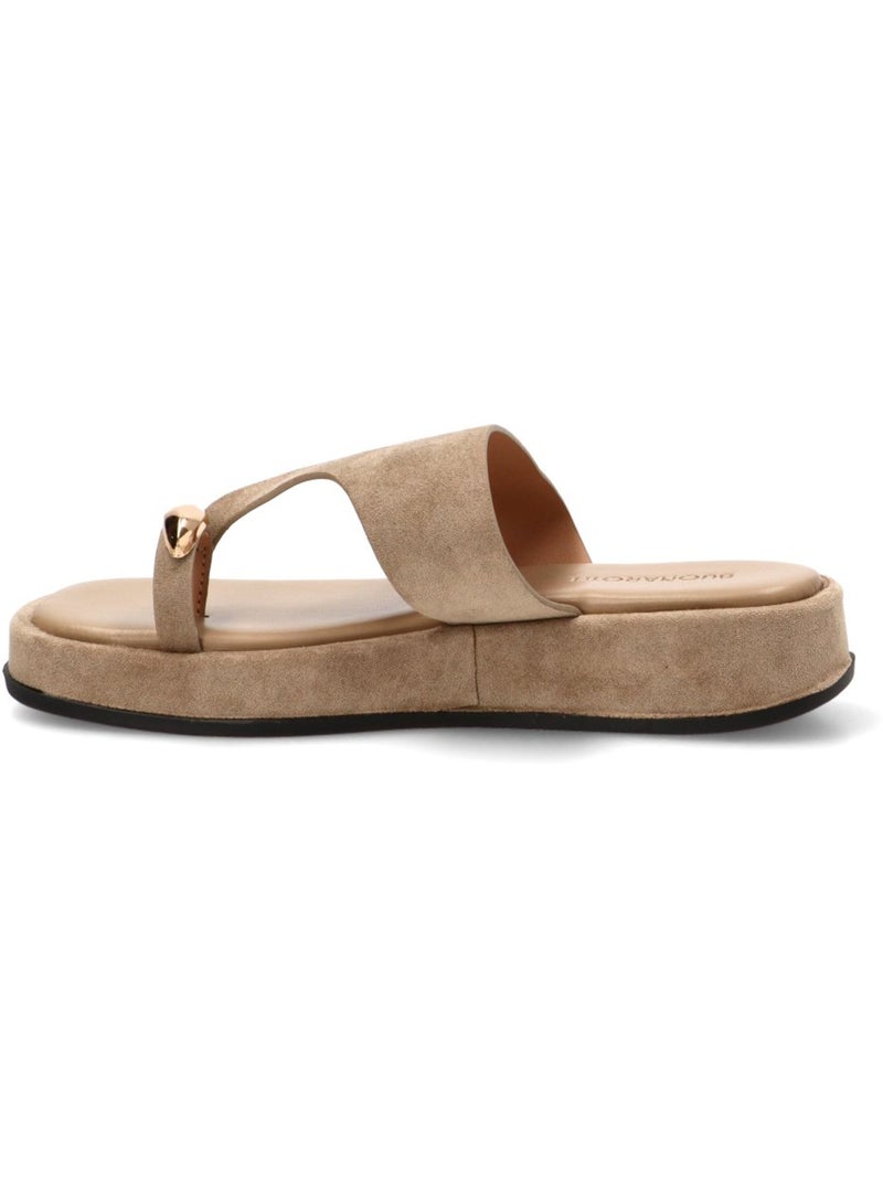 Sandalia Diario Mujer Suela Plana - Luna Collection Caqui - Kiabi