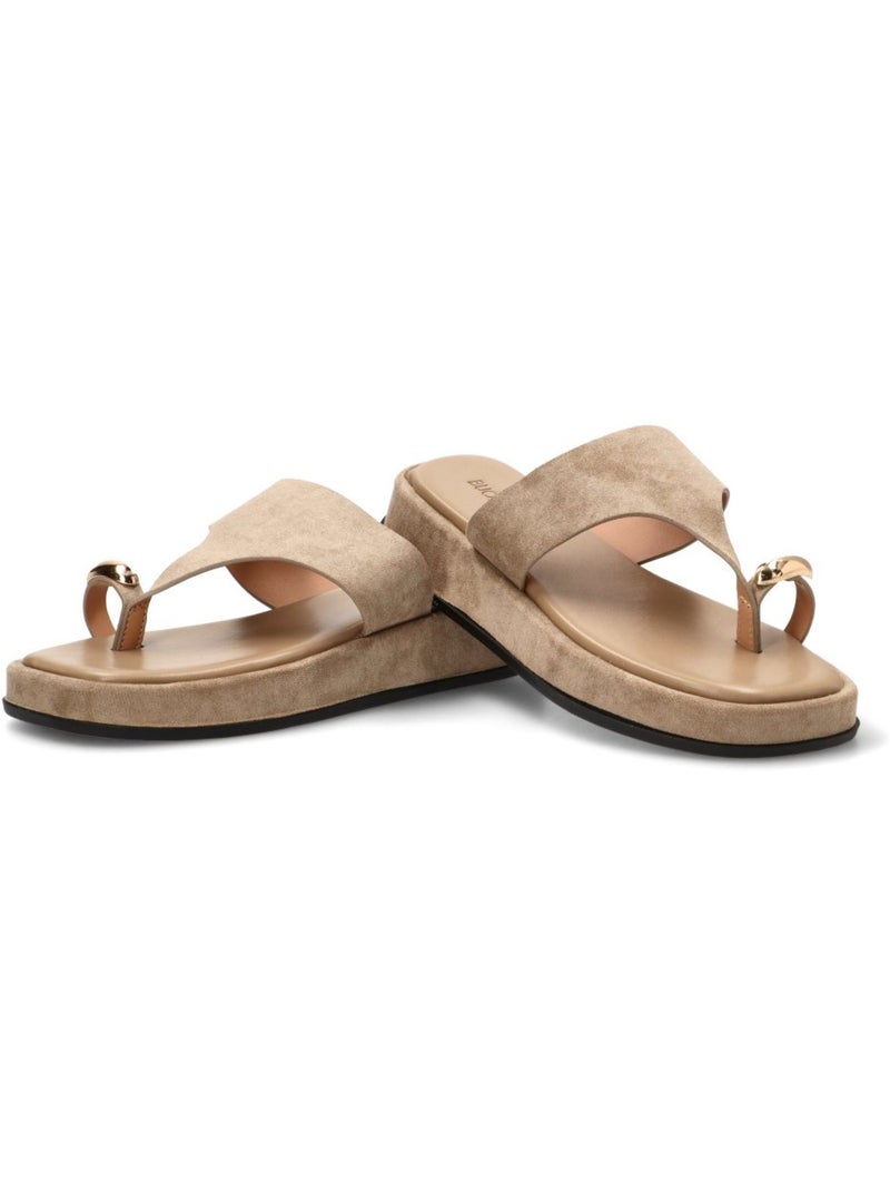 Sandalia Diario Mujer Suela Plana - Luna Collection Caqui - Kiabi