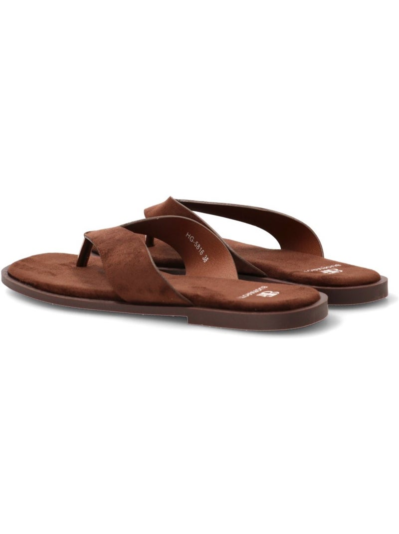 Sandalia Diario Mujer Suela Plana - Luna Collection Marrón capuchino - Kiabi