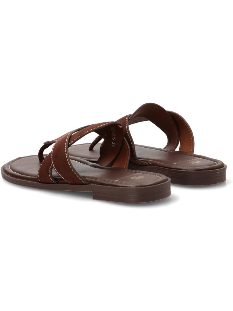 Sandalia Diario Mujer Suela Plana - Luna Collection Marrón capuchino - Kiabi