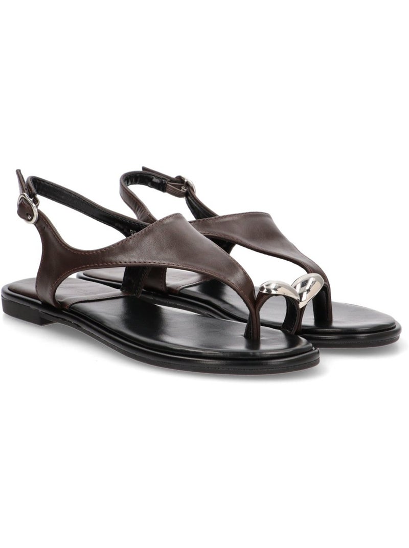 Sandalia Diario Mujer Suela Plana - Luna Collection Marrón - Kiabi