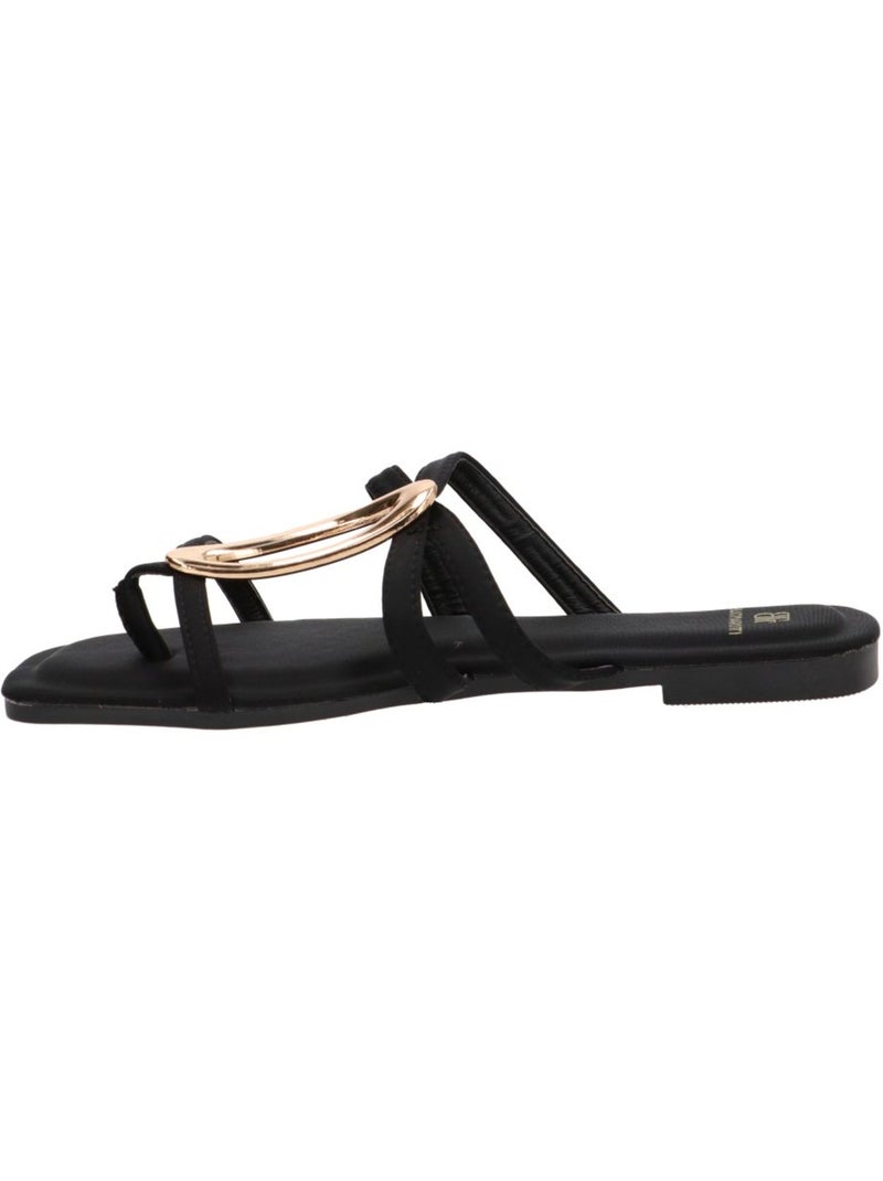 Sandalia diario mujer suela plana - luna collection Negro - Kiabi