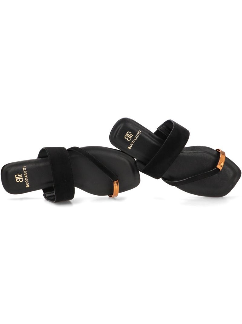 Sandalia Diario Mujer Suela Plana - Luna Collection Negro - Kiabi