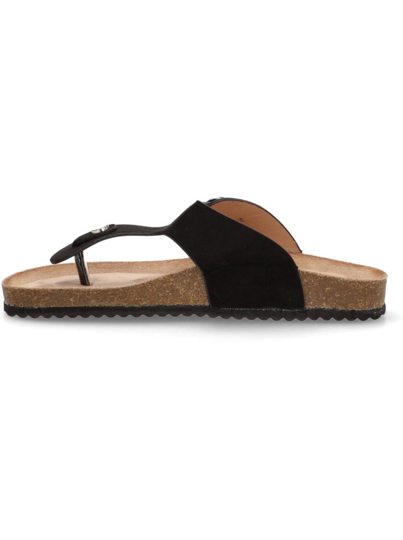 Sandalia Diario Mujer Suela Plana - Luna Collection Negro - Kiabi