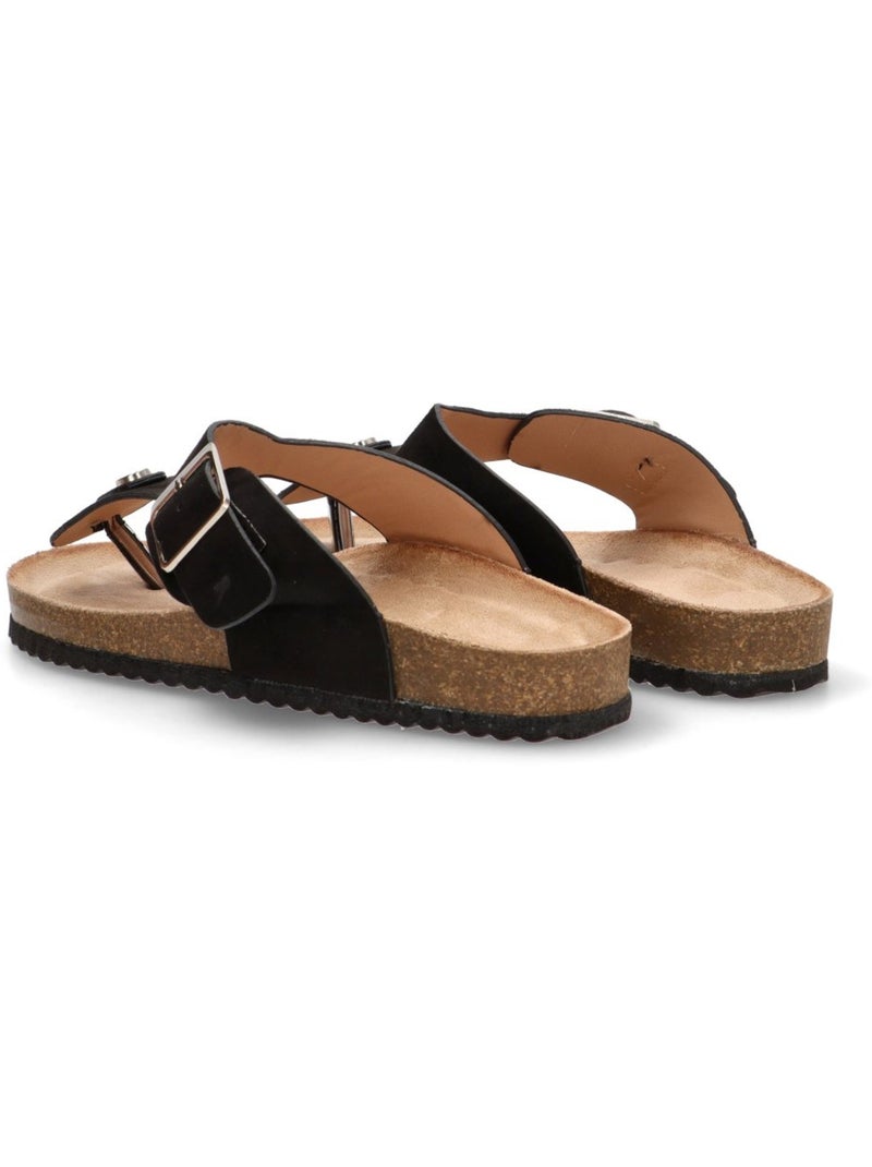 Sandalia Diario Mujer Suela Plana - Luna Collection Negro - Kiabi