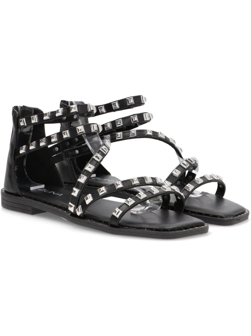 Sandalia Diario Mujer Suela Plana - Luna Collection Negro - Kiabi